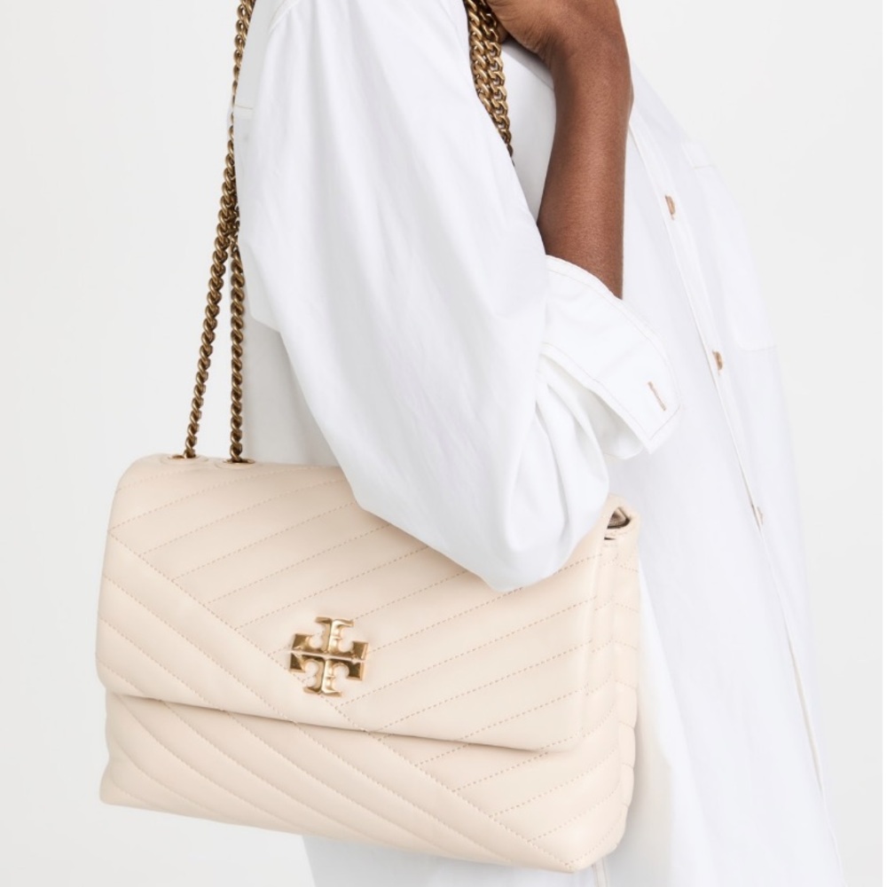 NWT Tory Burch Kira Chevron Convertible Shoulder Bag in Cream